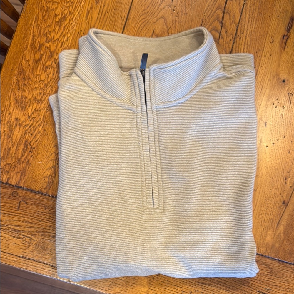 Men's Beige Quarter-Zip Sweater